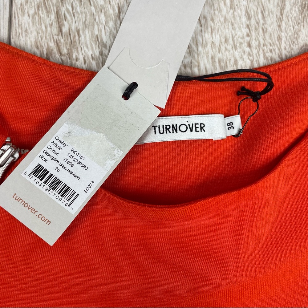 TURNOVER 38 Orange Long Sleeve Dress with Belt - Picture 3 of 5